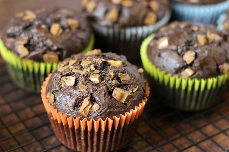 Podwójnie czekoladowe muffinki