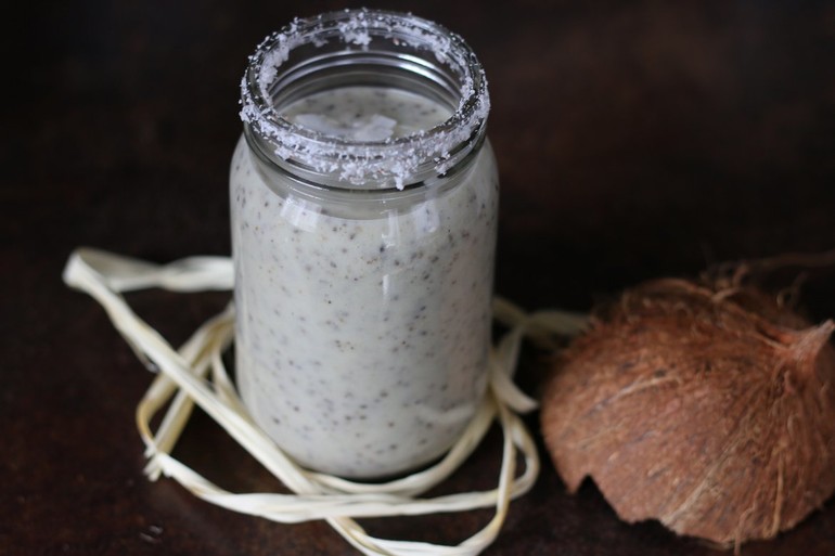 dodatkowy obraz dla Koktajl - mleko kokosowe, kiwi, banan, chia