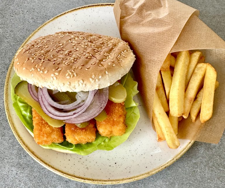 dodatkowy obraz dla Burger z paluszkami rybnymi